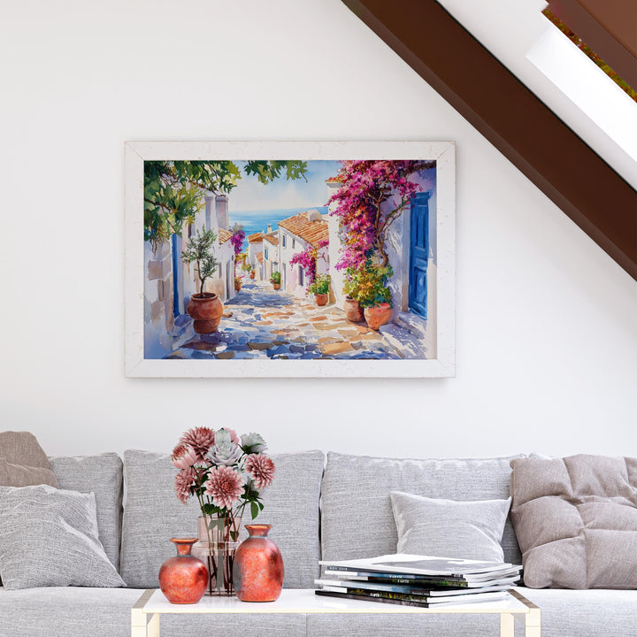 Crete Watercolor Poster Landscape Wall Art Crete Wall Hanging Home Décor Crete Gift Art Lovers Greece Wall Art