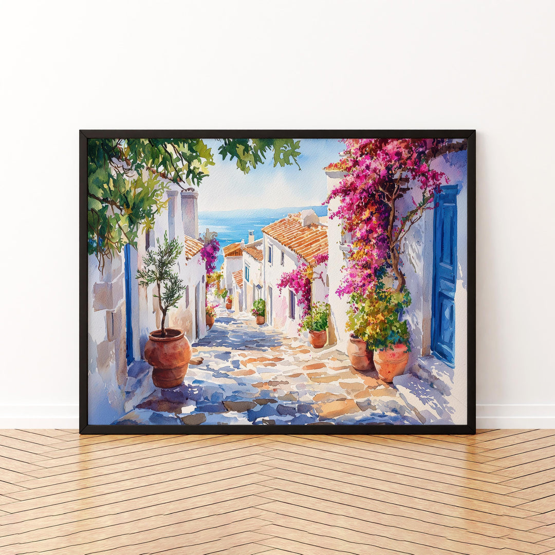 Crete Watercolor Poster Landscape Wall Art Crete Wall Hanging Home Décor Crete Gift Art Lovers Greece Wall Art