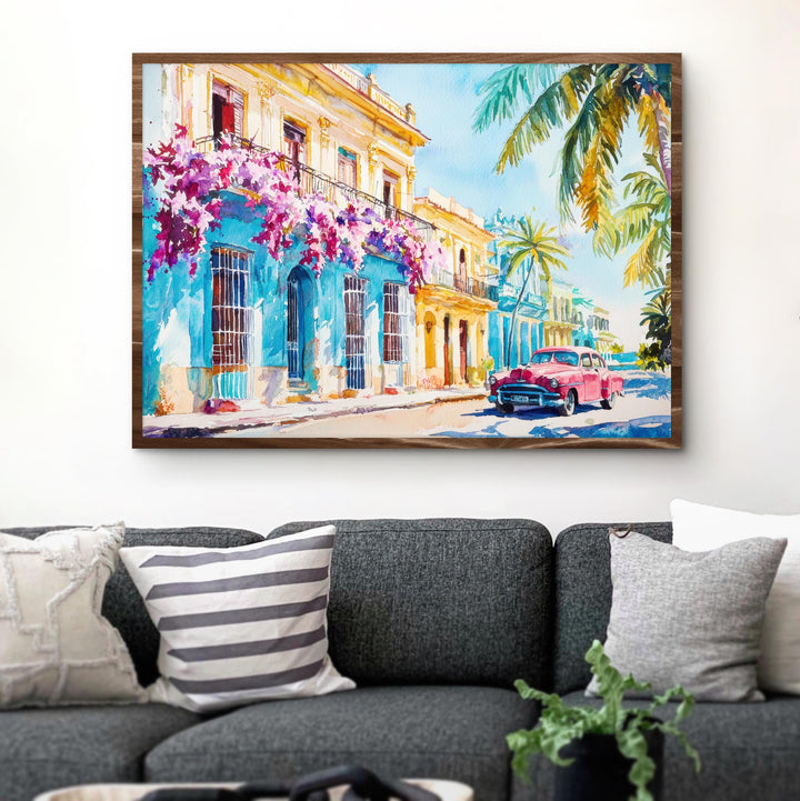 Cuba Watercolor Poster Landscape Wall Art Cuba Wall Hanging Home Décor Cuba Gift Art Lovers Cuba Wall Art