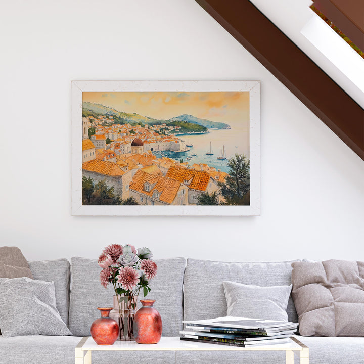 Dubrovnik Watercolor Poster Landscape Wall Art Dubrovnik Wall Hanging Home Décor Dubrovnik Gift Art Lovers Croatia Wall Art