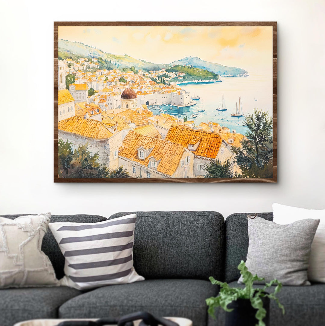 Dubrovnik Watercolor Poster Landscape Wall Art Dubrovnik Wall Hanging Home Décor Dubrovnik Gift Art Lovers Croatia Wall Art
