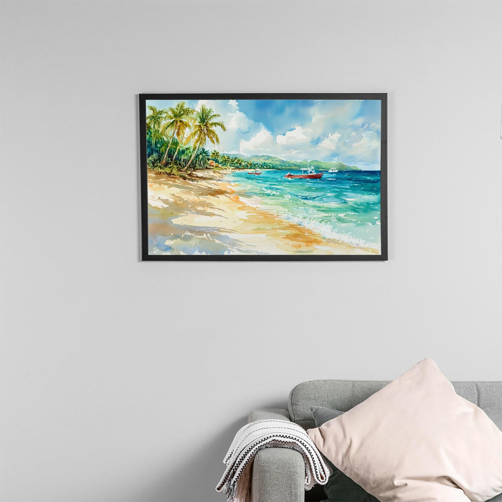 Dominican Republic Watercolor Poster Landscape Wall Art Dominican Republic Wall Hanging Home Décor Dominican Republic Gift Art Lovers
