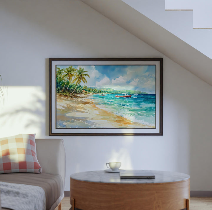 Dominican Republic Watercolor Poster Landscape Wall Art Dominican Republic Wall Hanging Home Décor Dominican Republic Gift Art Lovers