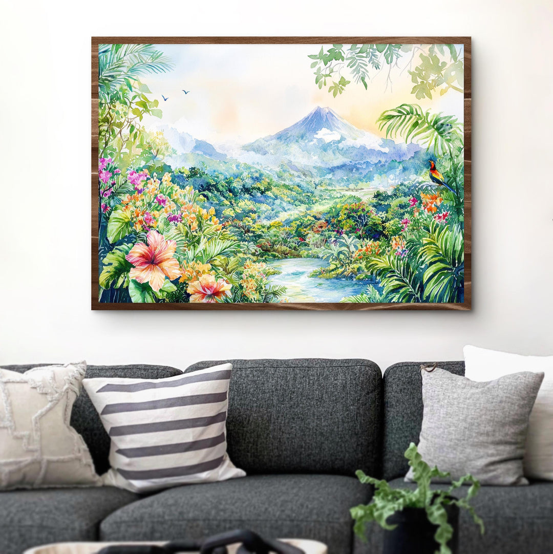 Costa Rica Watercolor Poster Landscape Wall Art Costa Rica Wall Hanging Home Décor Costa Rica Gift Art Lovers Costa Rica Wall Art