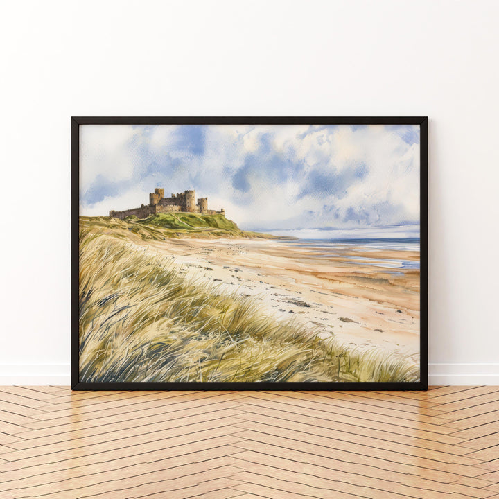 Bamburgh Castle Watercolor Poster Landscape Wall Art Bamburgh Castle Wall Hanging Home Décor Bamburgh Castle Gift Art Lovers United Kingdom