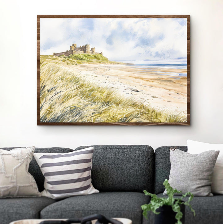 Bamburgh Castle Watercolor Poster Landscape Wall Art Bamburgh Castle Wall Hanging Home Décor Bamburgh Castle Gift Art Lovers United Kingdom