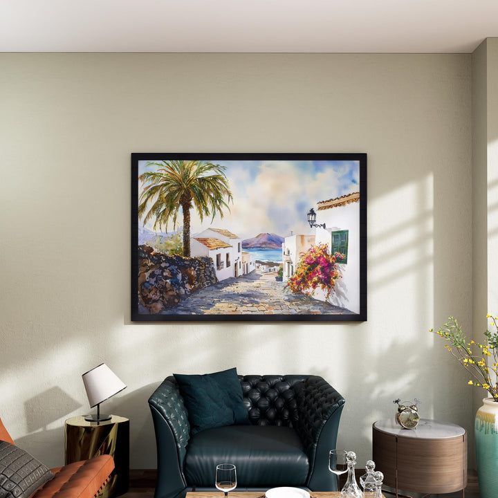 Lanzarote Watercolor Poster Landscape Wall Art Lanzarote Wall Hanging Home Décor Lanzarote Gift Art Lovers Spain Wall Art