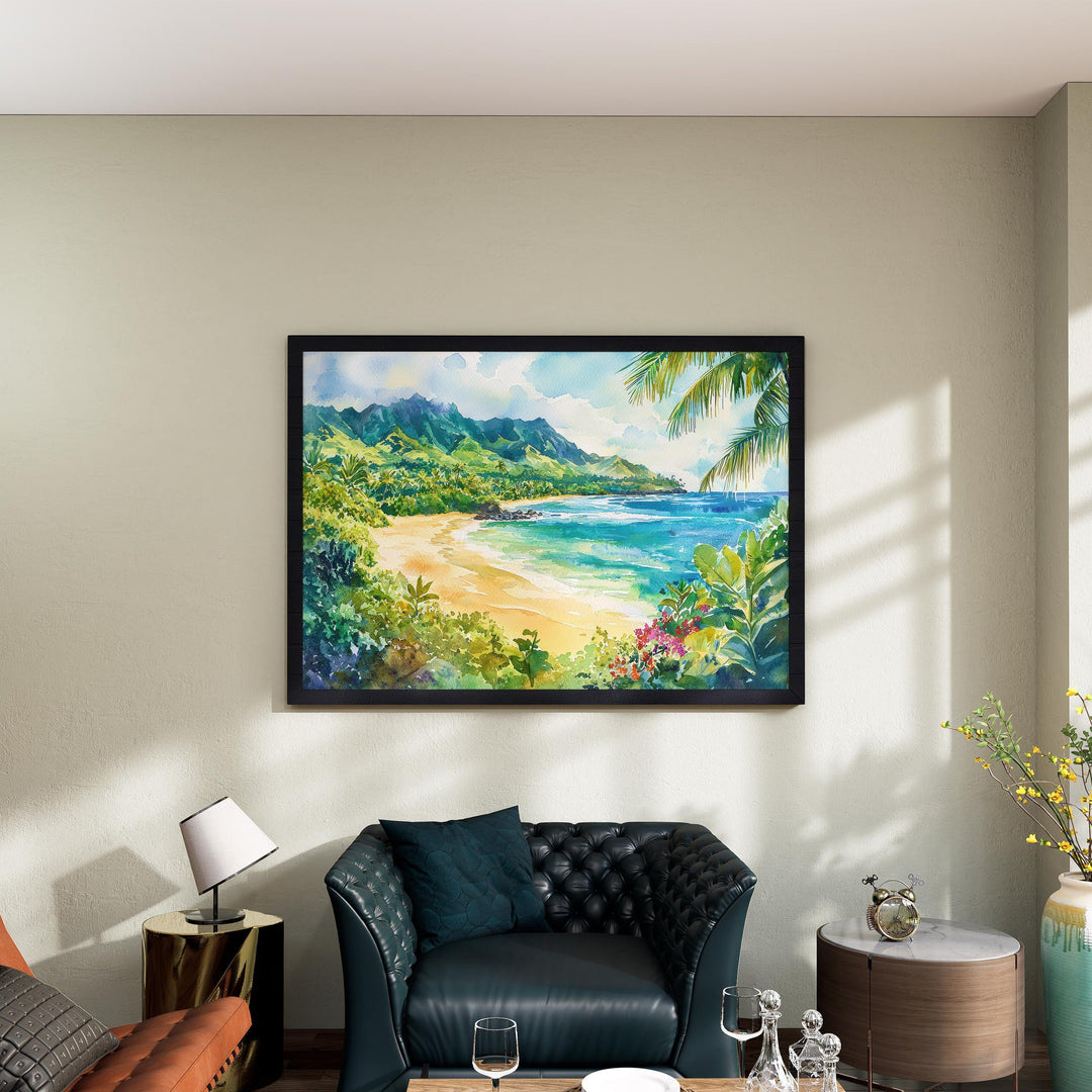 Maui Watercolor Poster Landscape Wall Art Maui Wall Hanging Home Décor Maui Gift Art Lovers United States Wall Art