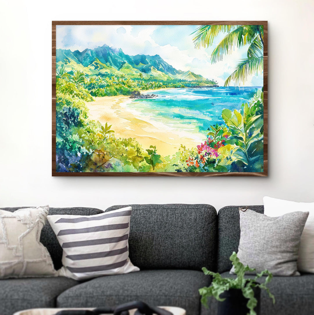Maui Watercolor Poster Landscape Wall Art Maui Wall Hanging Home Décor Maui Gift Art Lovers United States Wall Art