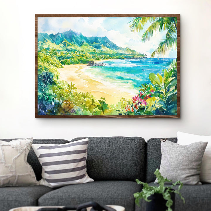 Maui Watercolor Poster Landscape Wall Art Maui Wall Hanging Home Décor Maui Gift Art Lovers United States Wall Art