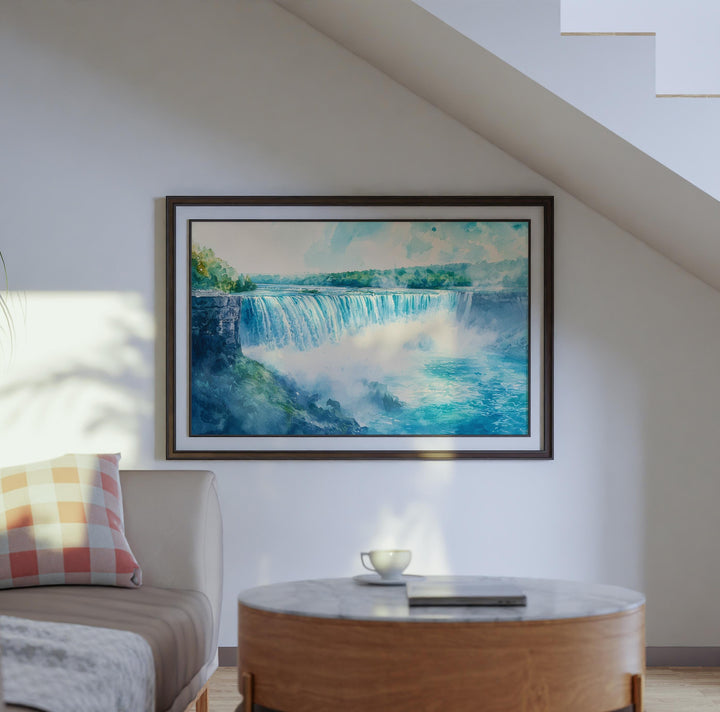 Niagara Falls Watercolor Poster Landscape Wall Art Niagara Falls Wall Hanging Home Décor Niagara Falls Gift Art Lovers United States Art
