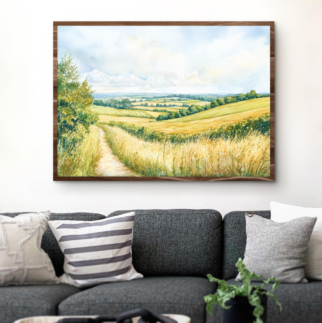 Surrey Hills Watercolor Poster Landscape Wall Art Surrey Hills Wall Hanging Home Décor Surrey Hills Gift Art Lovers United Kingdom Wall Art