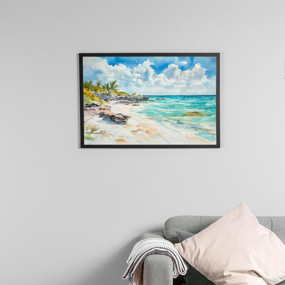 Turks and Caicos Islands Watercolor Poster Landscape Wall Art Turks and Caicos Islands Wall Hanging Home Décor Turks and Caicos Islands Gift