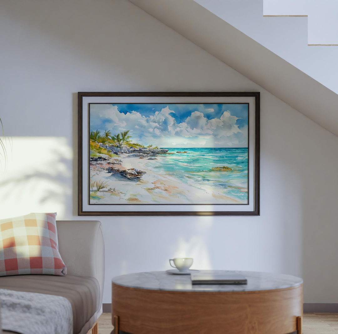 Turks and Caicos Islands Watercolor Poster Landscape Wall Art Turks and Caicos Islands Wall Hanging Home Décor Turks and Caicos Islands Gift