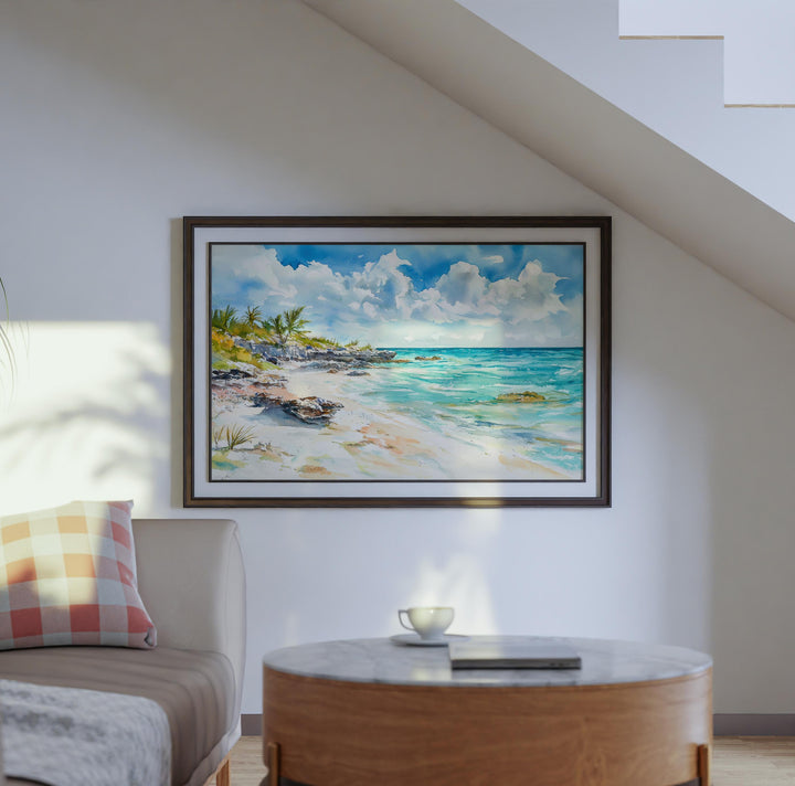 Turks and Caicos Islands Watercolor Poster Landscape Wall Art Turks and Caicos Islands Wall Hanging Home Décor Turks and Caicos Islands Gift