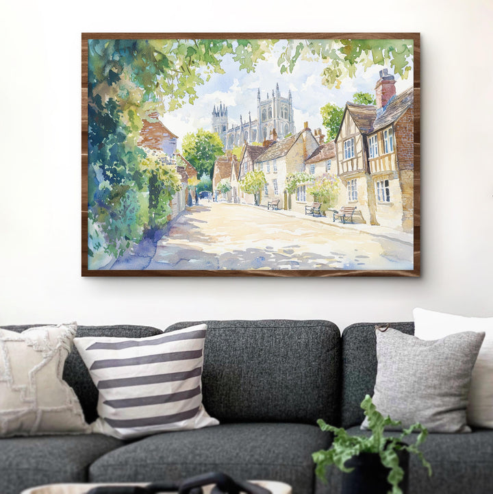 Winchester Watercolor Poster Landscape Wall Art Winchester Wall Hanging Home Décor Winchester Gift Art Lovers United Kingdom Wall Art