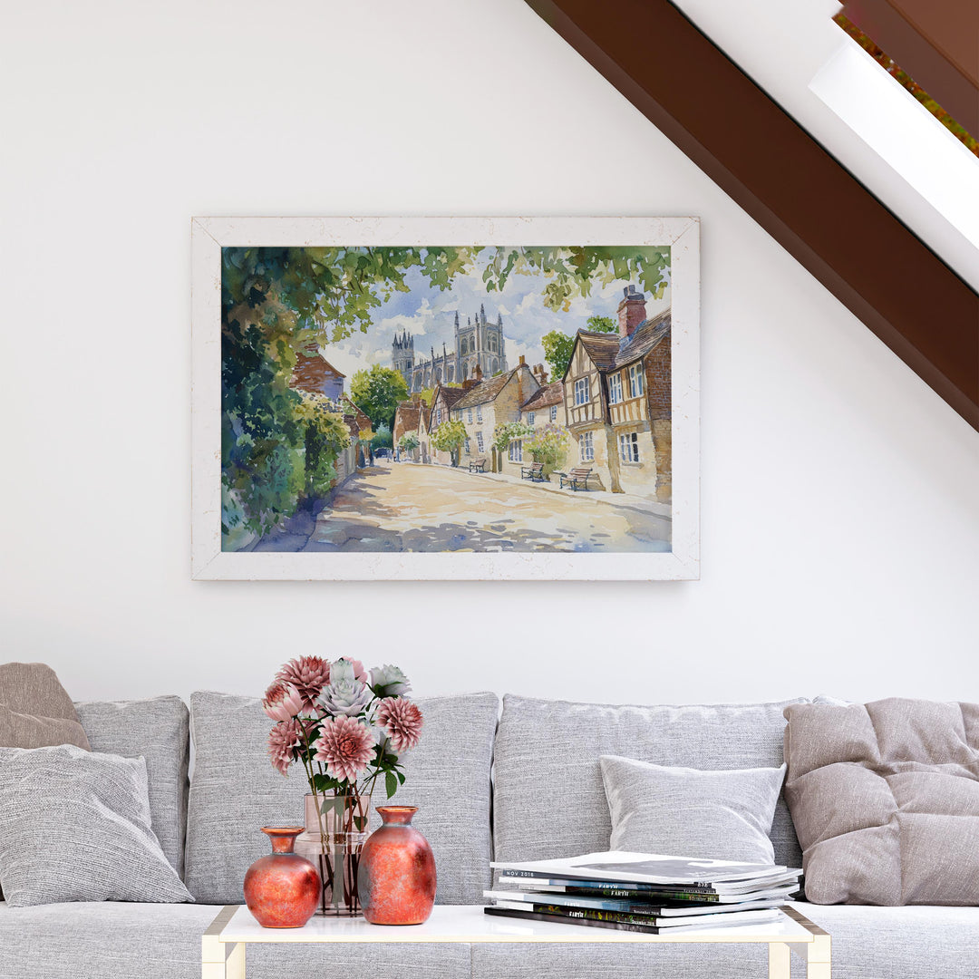 Winchester Watercolor Poster Landscape Wall Art Winchester Wall Hanging Home Décor Winchester Gift Art Lovers United Kingdom Wall Art
