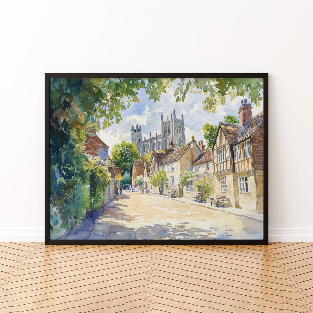 Winchester Watercolor Poster Landscape Wall Art Winchester Wall Hanging Home Décor Winchester Gift Art Lovers United Kingdom Wall Art