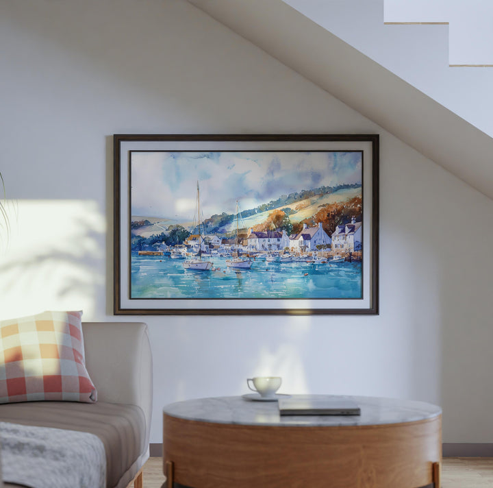 Salcombe Watercolor Poster Landscape Wall Art Salcombe Wall Hanging Home Décor Salcombe Gift Art Lovers United Kingdom Wall Art