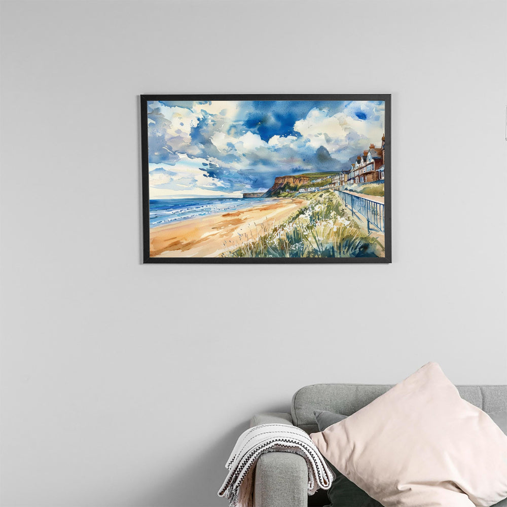 Saltburn-by-the-Sea Watercolor Poster Landscape Wall Art Saltburn-by-the-Sea Wall Hanging Home Décor Saltburn-by-the-Sea Gift Art Lovers