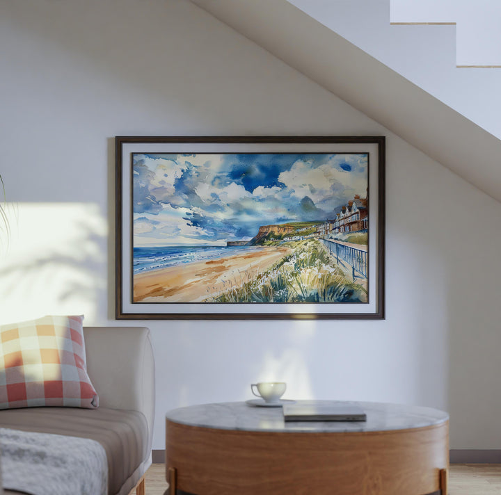 Saltburn-by-the-Sea Watercolor Poster Landscape Wall Art Saltburn-by-the-Sea Wall Hanging Home Décor Saltburn-by-the-Sea Gift Art Lovers