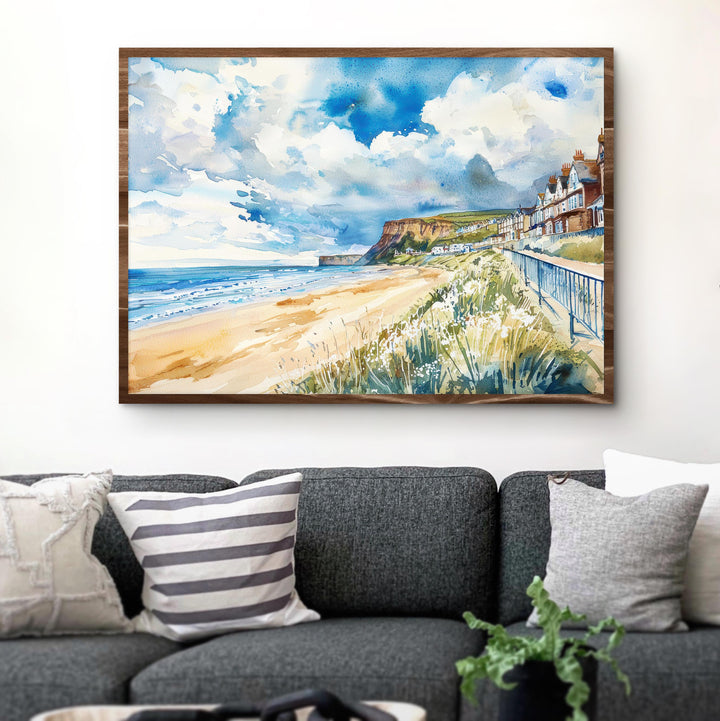 Saltburn-by-the-Sea Watercolor Poster Landscape Wall Art Saltburn-by-the-Sea Wall Hanging Home Décor Saltburn-by-the-Sea Gift Art Lovers