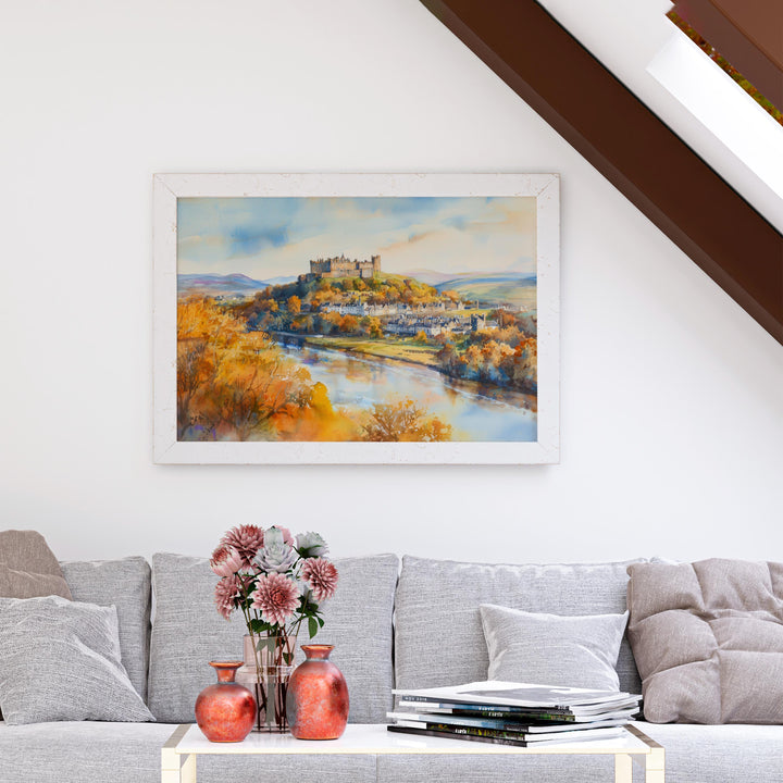 Stirling Watercolor Poster Landscape Wall Art Stirling Wall Hanging Home Décor Stirling Gift Art Lovers Scotland Wall Art