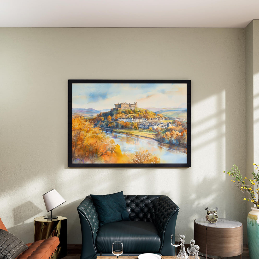 Stirling Watercolor Poster Landscape Wall Art Stirling Wall Hanging Home Décor Stirling Gift Art Lovers Scotland Wall Art