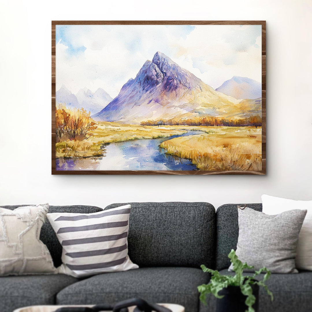 Glencoe Watercolor Poster Landscape Wall Art Glencoe Wall Hanging Home Décor Glencoe Gift Art Lovers Scotland Wall Art