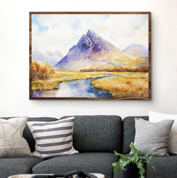 Glencoe Watercolor Poster Landscape Wall Art Glencoe Wall Hanging Home Décor Glencoe Gift Art Lovers Scotland Wall Art