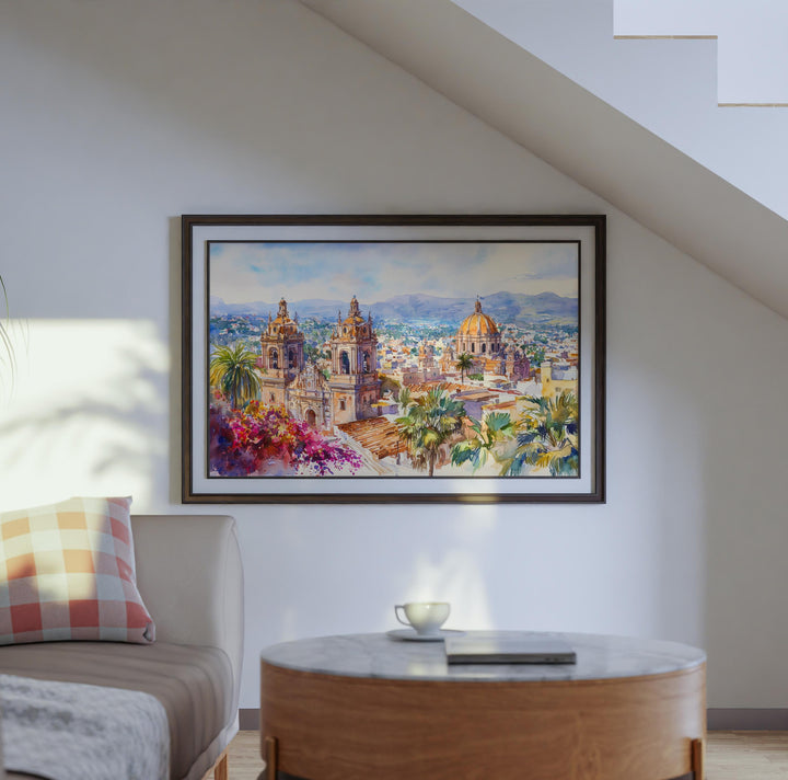 Mexico City Watercolor Poster Landscape Wall Art Mexico City Wall Hanging Home Décor Mexico City Gift Art Lovers Mexico Wall Art