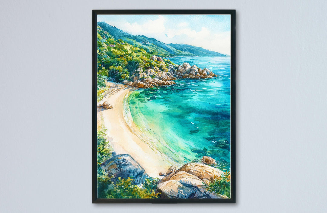Magnetic Island, Australia: Alma Bay Watercolor Poster Wall Art Alma Bay Wall Hanging Home Décor Alma Bay Gift Art Lovers Australia Art
