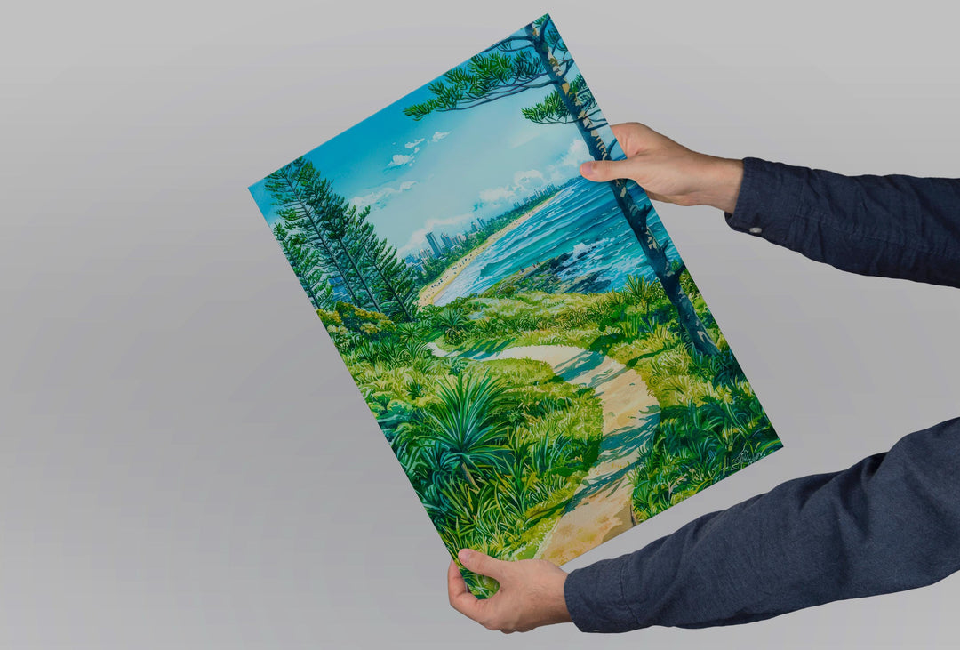 Burleigh Heads watercolor poster Wall Art Burleigh Heads Wall Hanging Home Décor Burleigh Heads Gift Art Lovers Australia Art Lover Gift