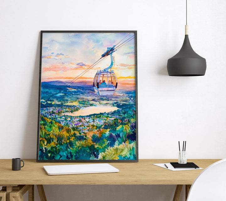 Rotoruac Watercolor Art Lovers New Zealand Wall Art,Rotorua Travel Poster Hot Springs Redwoods Forest Adventure New Zealand Wall Art