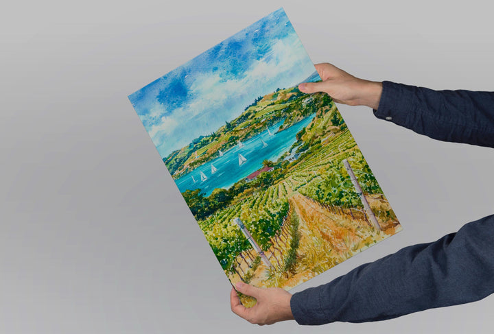 Waiheke Island New Zealand Watercolor Poster Wall Art Waiheke Wall Hanging Home Décor Waiheke Gift Art Lovers New Zealand Art Lover