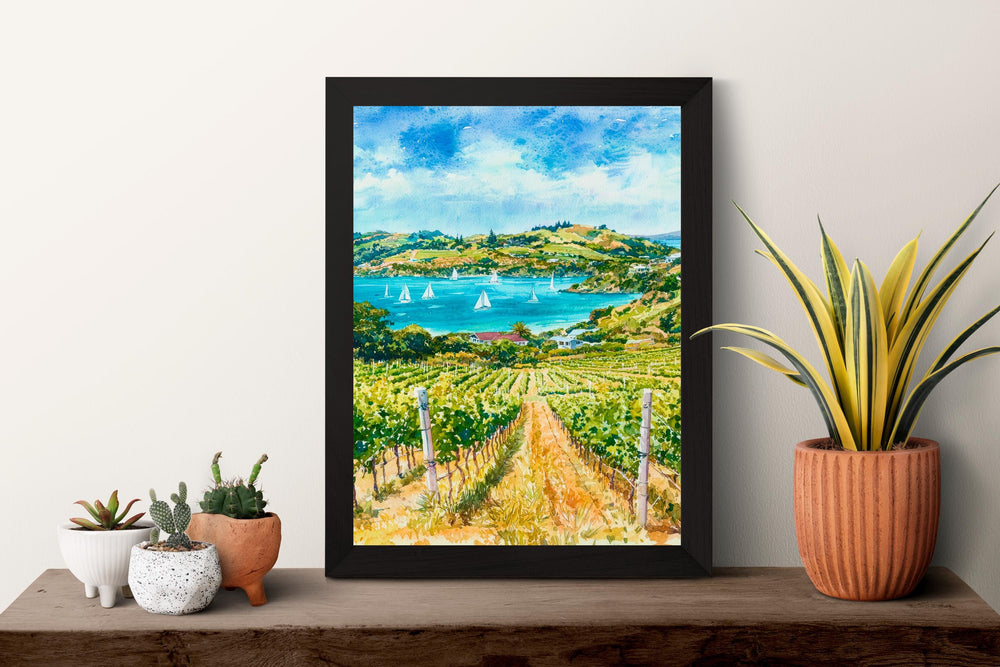 Waiheke Island New Zealand Watercolor Poster Wall Art Waiheke Wall Hanging Home Décor Waiheke Gift Art Lovers New Zealand Art Lover