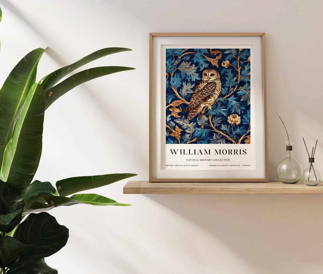 William Morris Owl Poster Vintage Woodland Bird Wall Art Classic Nature Print Rustic Forest Decor Timeless Heritage Artwork for Home