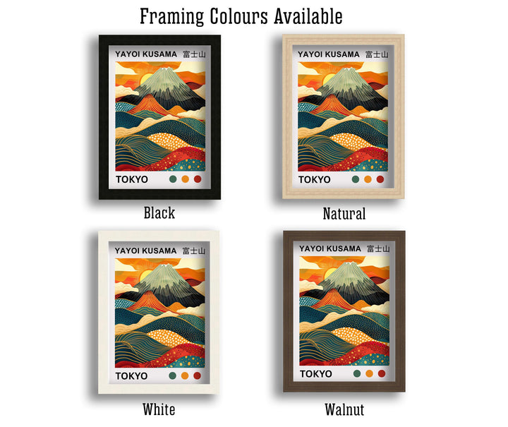 Yayoi Kusama Mount Fuji Poster Japanese Pop Art Print Modern Abstract Landscape Polka Dot Mountain Wall Decor Contemporary Home Artwork