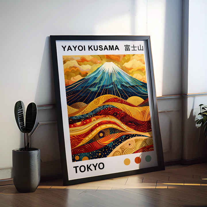 Yayoi Kusama Mount Fuji Poster Japanese Pop Art Print Modern Abstract Landscape Polka Dot Mountain Wall Decor Contemporary Home Artwork