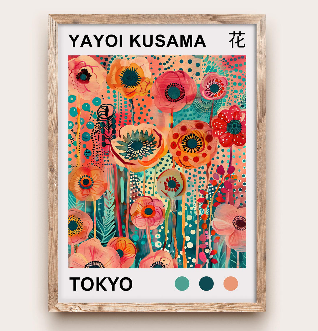 Yayoi Kusama Flower Poster Modern Pop Art Print Japanese Abstract Floral Design Polka Dot Botanical Wall Decor for Contemporary Homes