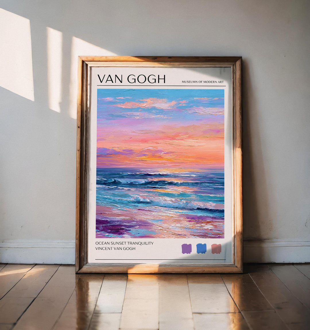 Vincent van Gogh Ocean Waves Poster Impressionist Seascape Print Coastal Art Turbulent Sea Painting for Classic Home Decor