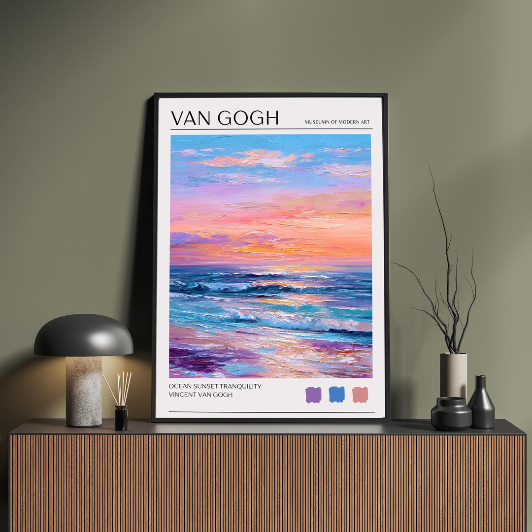 Vincent van Gogh Ocean Waves Poster Impressionist Seascape Print Coastal Art Turbulent Sea Painting for Classic Home Decor
