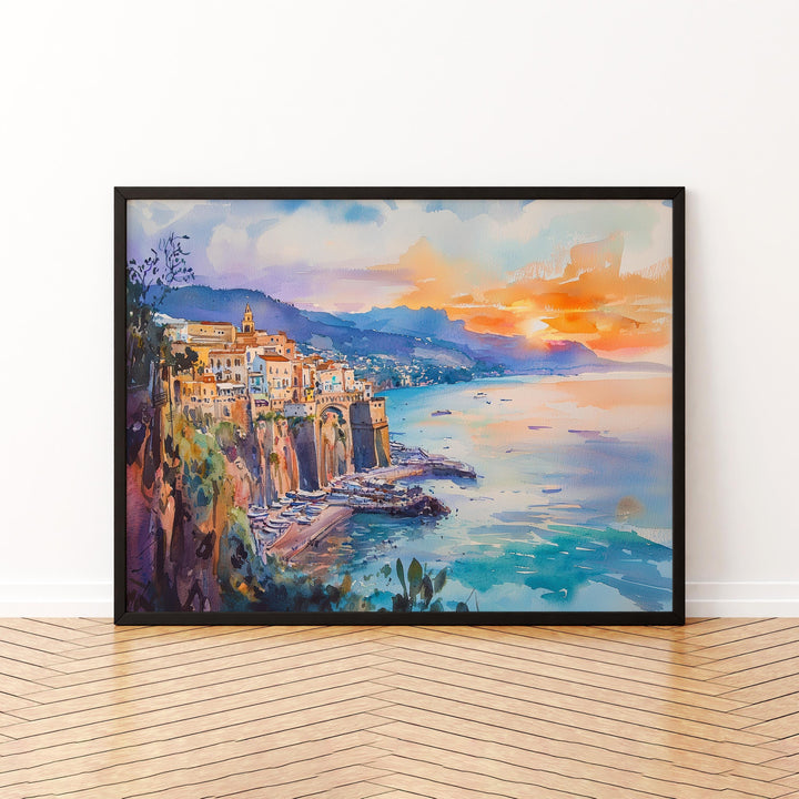 Sorrento watercolor poster Wall Art Sorrento Wall Hanging Home Décor Sorrento Gift Art Lovers Italy Wall Art