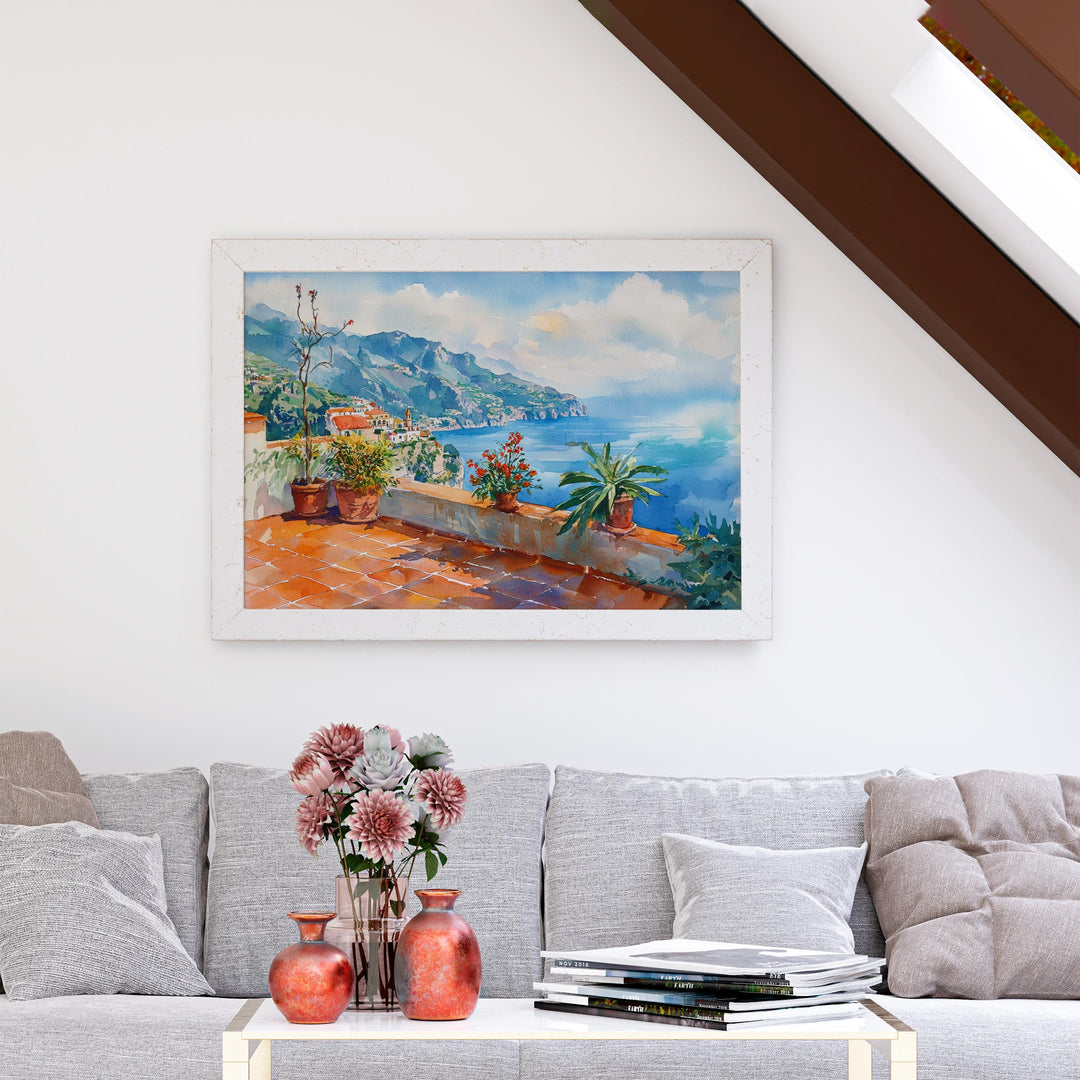 Ravello Watercolor Poster Landscape Wall Art Ravello Wall Hanging Home Décor Ravello Gift Art Lovers Italy Wall Art