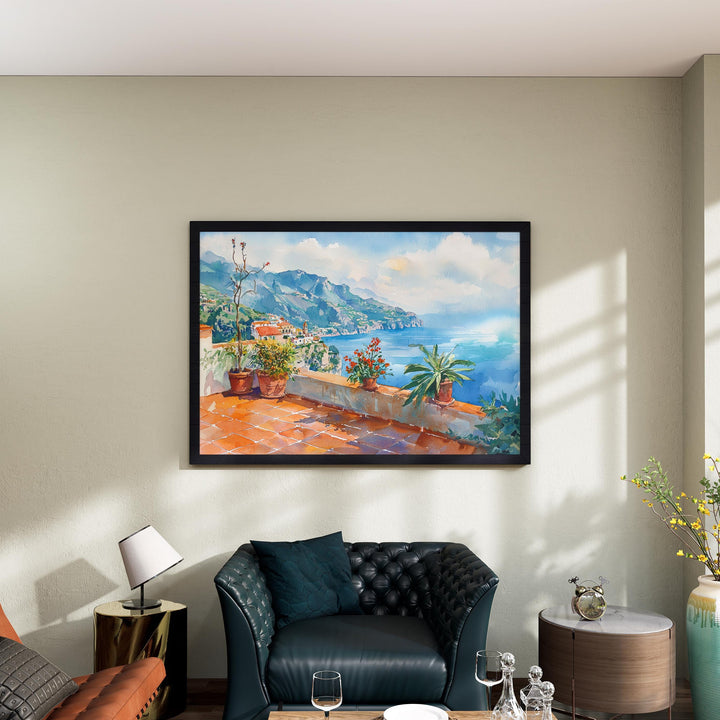 Ravello Watercolor Poster Landscape Wall Art Ravello Wall Hanging Home Décor Ravello Gift Art Lovers Italy Wall Art