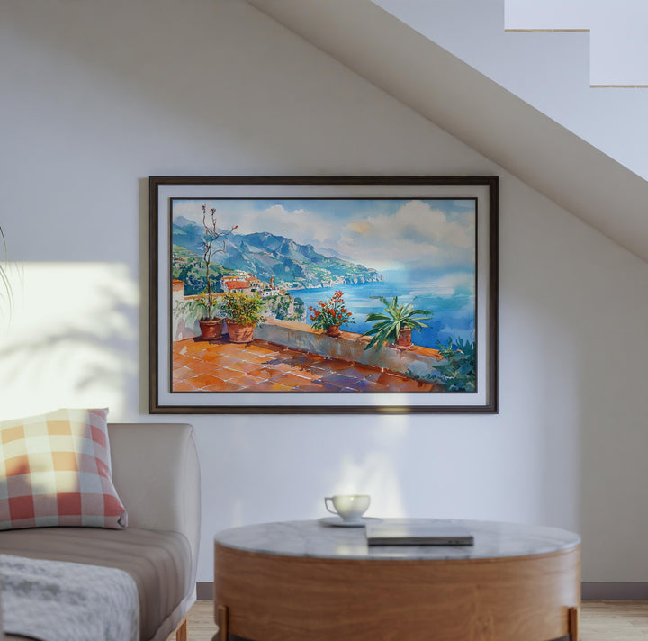 Ravello Watercolor Poster Landscape Wall Art Ravello Wall Hanging Home Décor Ravello Gift Art Lovers Italy Wall Art