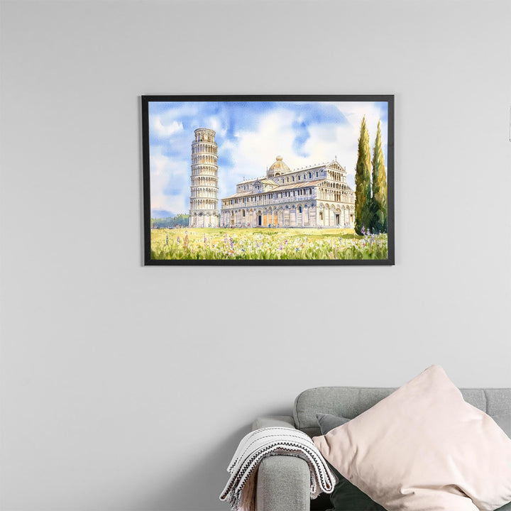 Pisa Watercolor Poster Landscape Wall Art Pisa Wall Hanging Home Décor Pisa Gift Art Lovers Italy Wall Art