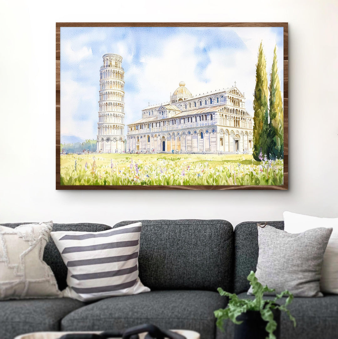 Pisa Watercolor Poster Landscape Wall Art Pisa Wall Hanging Home Décor Pisa Gift Art Lovers Italy Wall Art