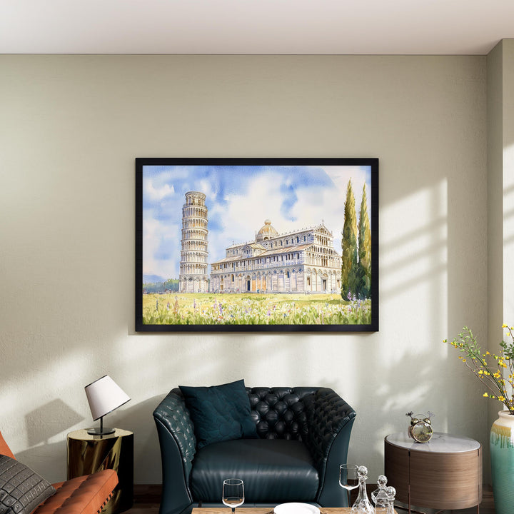 Pisa Watercolor Poster Landscape Wall Art Pisa Wall Hanging Home Décor Pisa Gift Art Lovers Italy Wall Art
