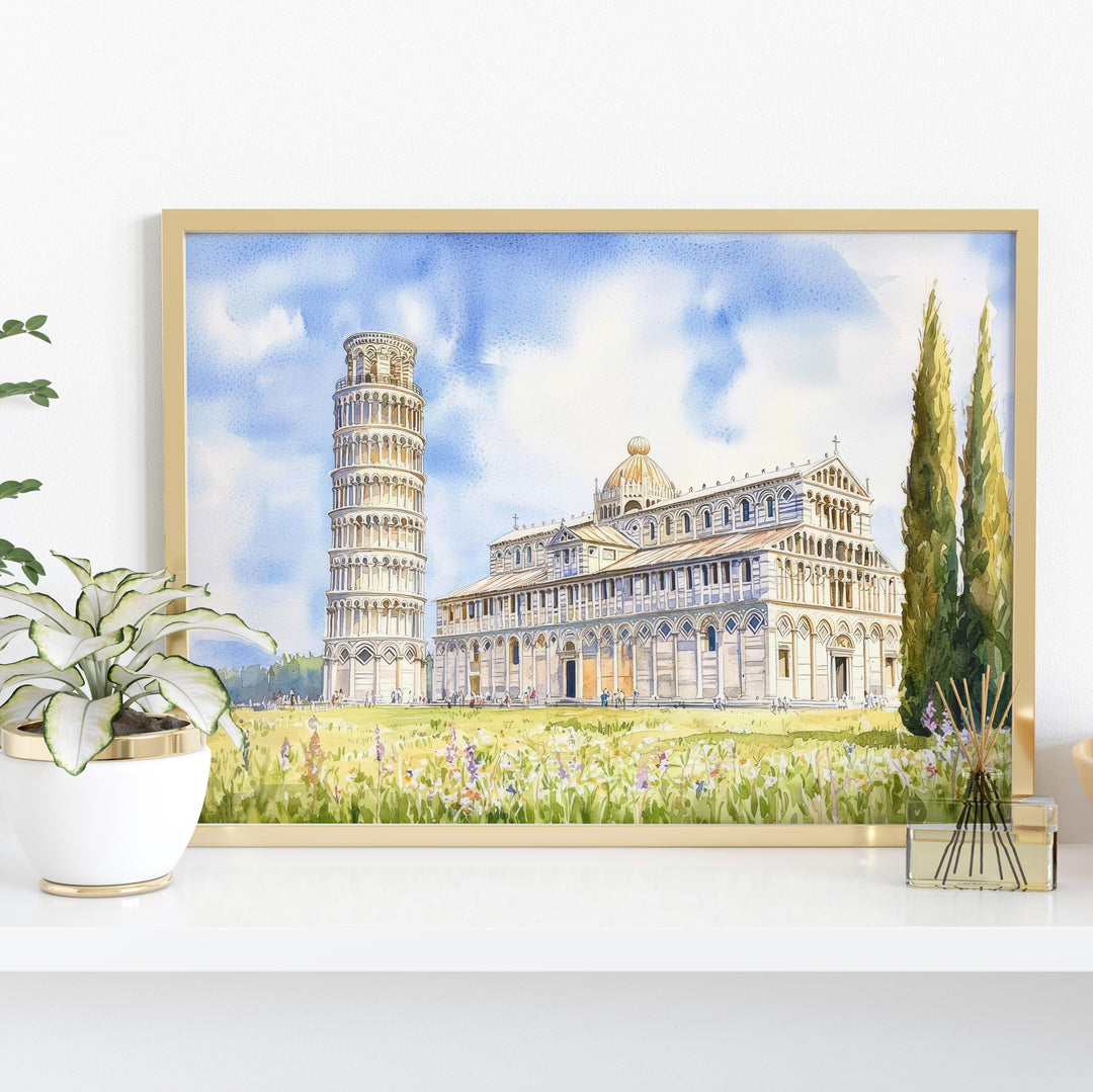 Pisa Watercolor Poster Landscape Wall Art Pisa Wall Hanging Home Décor Pisa Gift Art Lovers Italy Wall Art